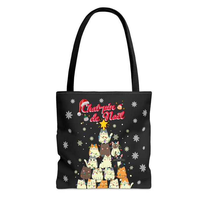 Christmas Tote Bag Chat-pin Noël - Madee's Boutique Bags Printify Accessories aesthetic bag