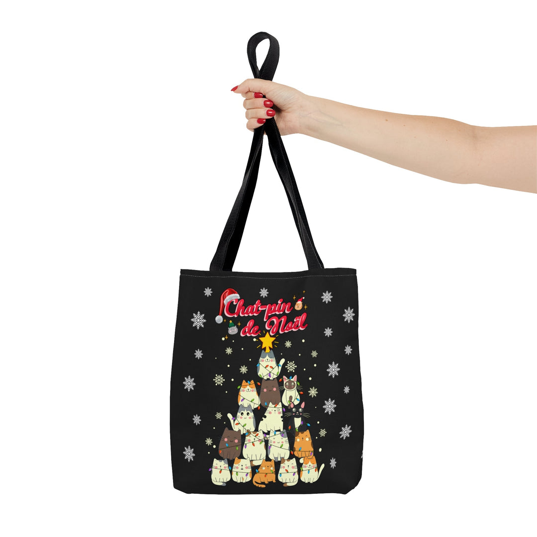 Christmas Tote Bag Chat-pin Noël - Madee's Boutique Bags Printify Accessories aesthetic bag