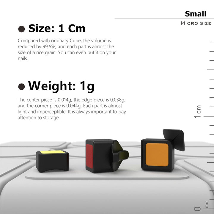 Rubik's Cube Cubelab 1cm Mini Magic Cube Tiny 3x3 Professional 1 CM Speed Cube Magic Cube Puzzle Blue Pink Black Toys For Children Kids Gift