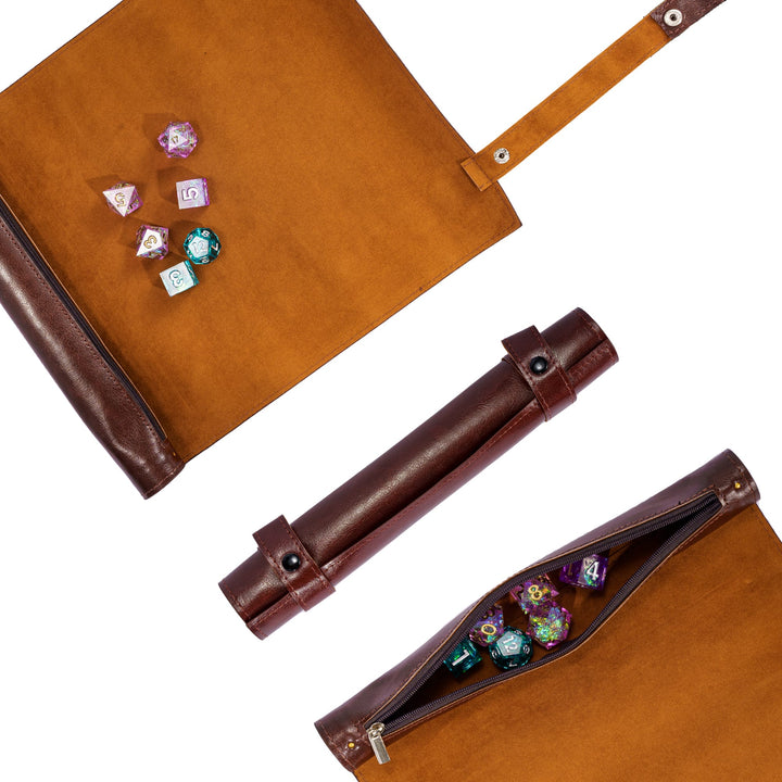 Cusdie Dice Tray Dice Rolling Mat with Zippered Dice Holder - Compatible with Standard DND Polyhedral Dice D&D Game - Madee's Boutique Madee's Boutique DS d & d d and d