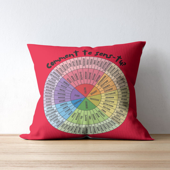 Custom Cushion Cover Emotion Wheel for Kids 18x18 Double-Sided Print (Pillow cover ONLY) - Madee's Boutique Madee's Boutique