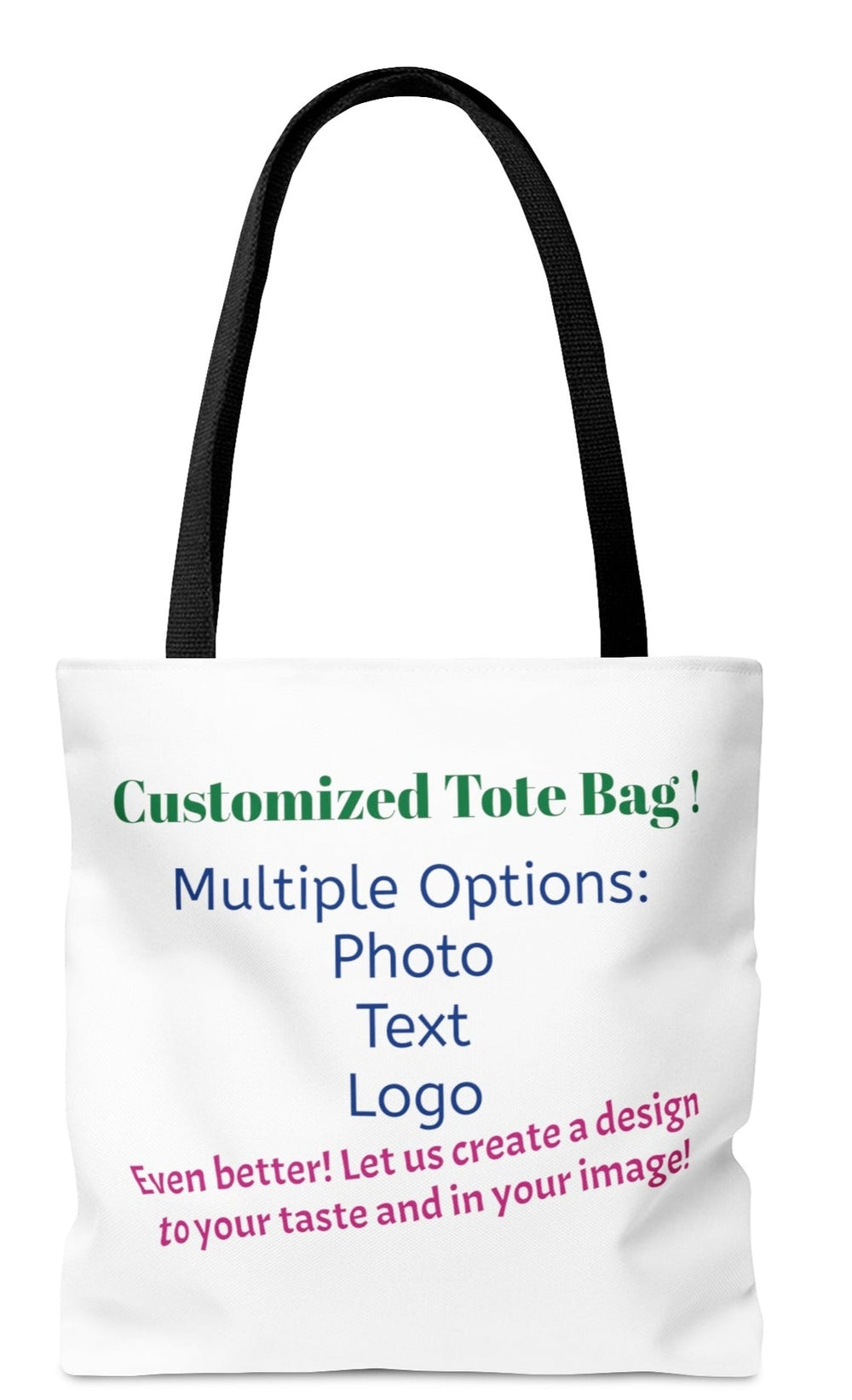 Customized Tote Bag 100% Polyester 3 Size Options - Madee's Boutique Bags Printify Accessories All Over Print