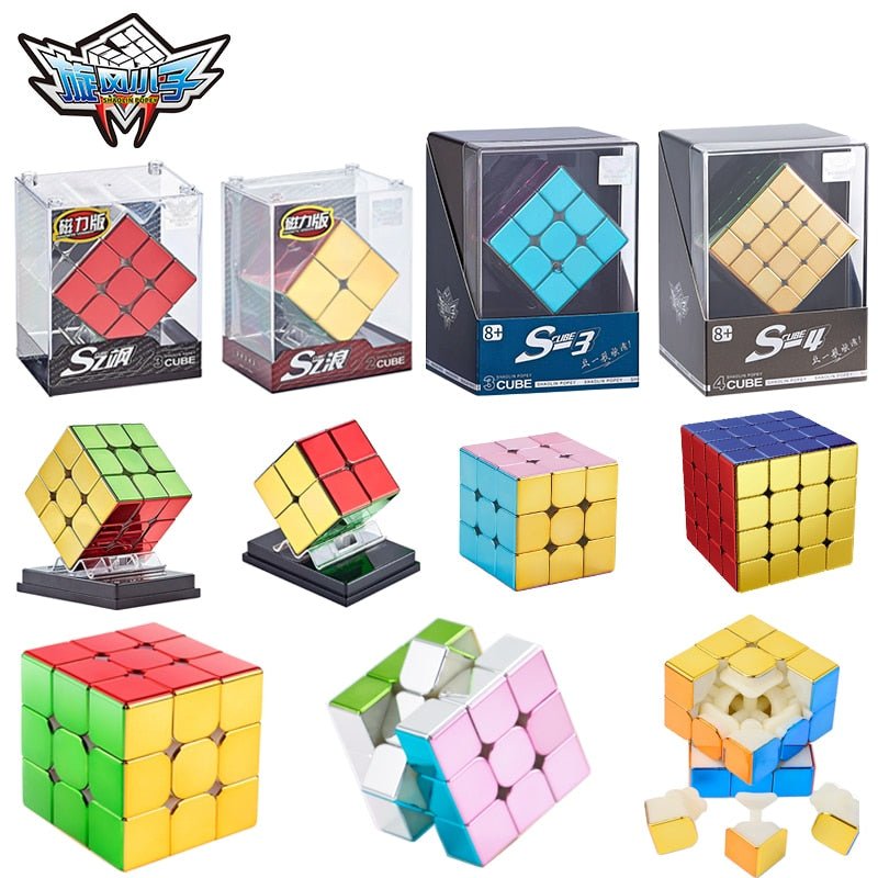 Rubik's Cube Cyclone Boys Cube magique magnétique placage 3x3x3 4x4 2x2 jouets de Puzzle de vitesse professionnels 3x3 accessoires 3 × 3 4 × 4 2 × 2 Cubo Magico