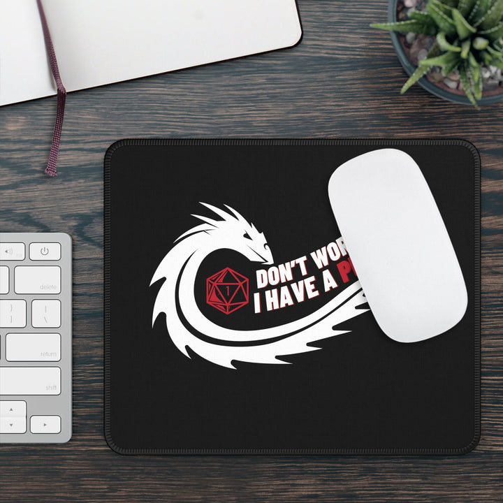 Dragon Don't Worry I Have A Plan D&D Gaming Mouse Pad Black - Madee's Boutique Home Decor Printify Accessories anniversary gifts