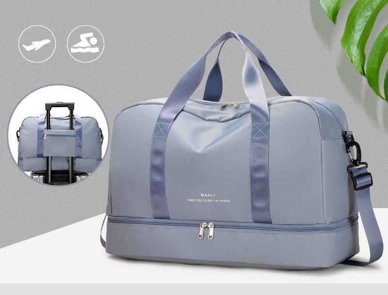 Expandable Travel Bags Dry And Wet Separation Sports Fitness Handbag Women's Large Capacity Totes For Weekend Overnight Shoulder Bag - Madee's Boutique Handbag Madee's Boutique