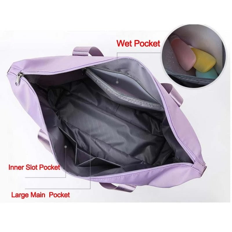 Foldable Storage Travel Bag Waterproof Large Capacity Gym Fitness Bag Weekender Overnight Bag - Madee's Boutique Bags Madee's Boutique