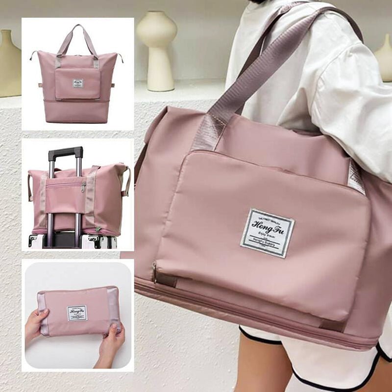 Foldable Storage Travel Bag Waterproof Large Capacity Gym Fitness Bag Weekender Overnight Bag - Madee's Boutique Bags Madee's Boutique
