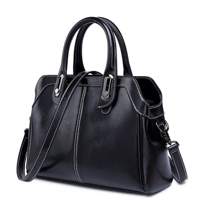 Large Two-layer Cowhide Leather Handbag Multiple Color Options - Madee's Boutique Handbag Madee's Boutique aesthetic gift bag anniversary gift ideas