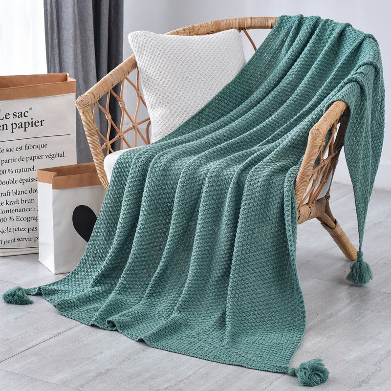 Leg Blanket Siesta Blanket Bed End Leisure Blanket Beige-Yellow-Green - Madee's Boutique Home Decor Madee's Boutique aesthetic blanket aesthetic gift