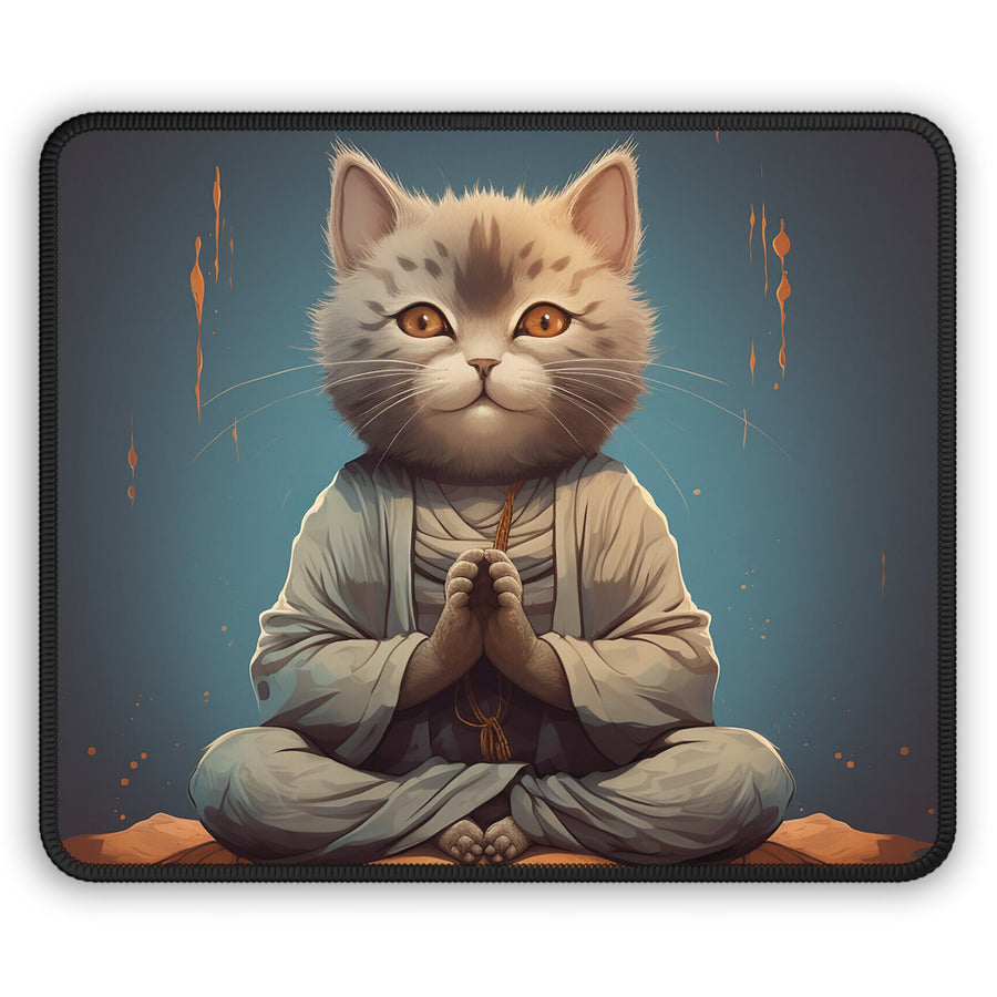 Meditating Grey Cat Mouse Pad MADEE'S EXCLUSIVES - Madee's Boutique Home Decor Printify Accessories aesthetic gift