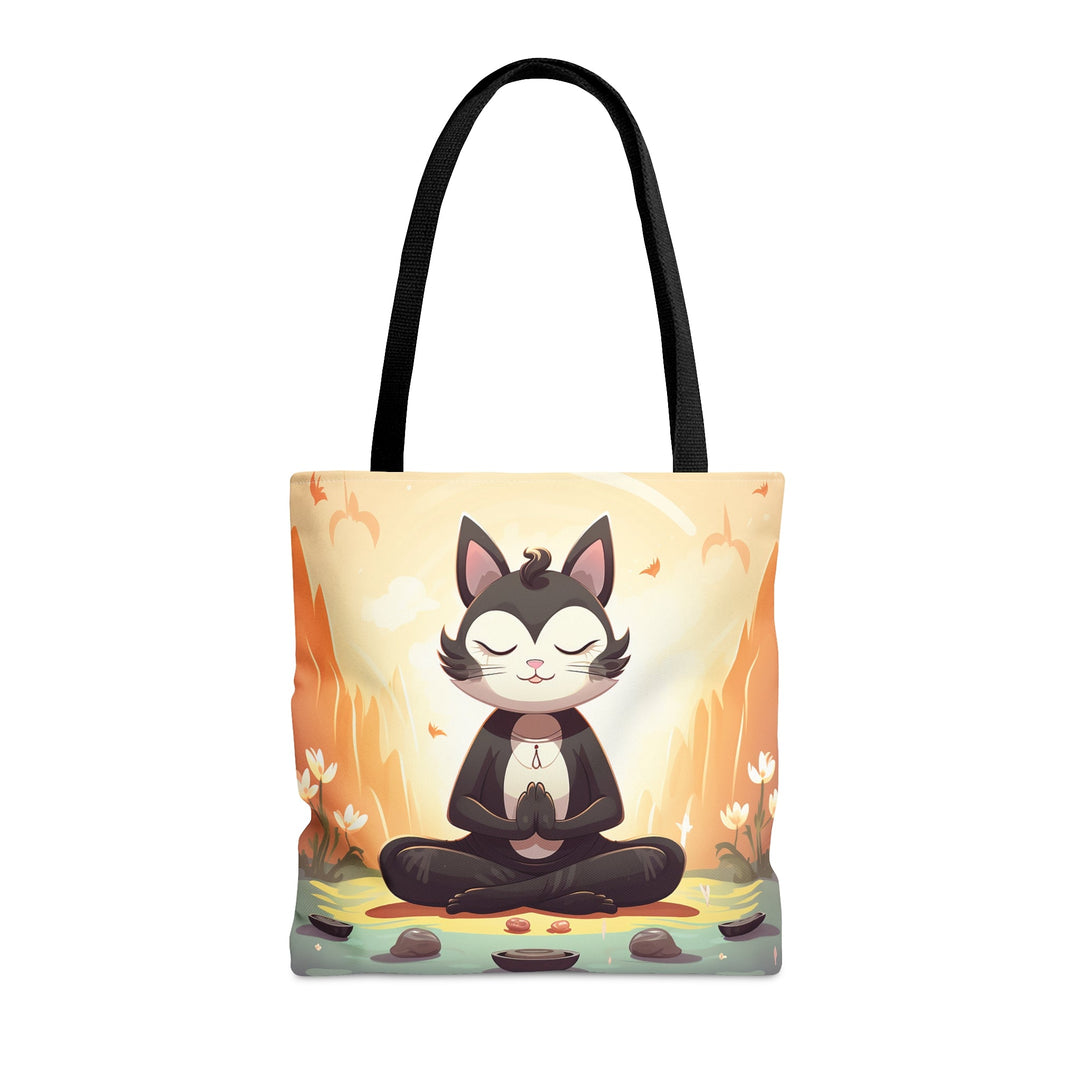 Meditation Cat Tote Bag - Madee's Boutique Bags Printify Accessories aesthetic tote bag