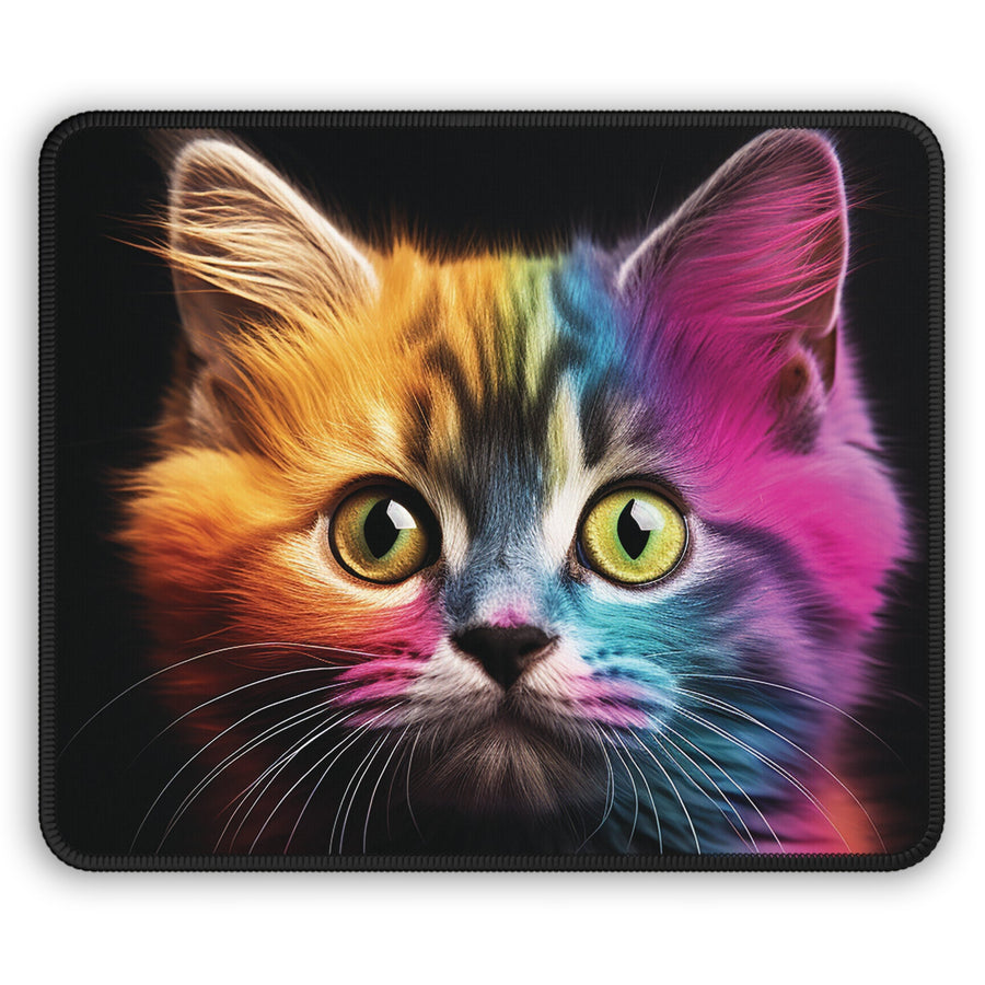 Personalized Cat Rainbow Gaming Mouse Pad - Madee's Boutique Home Decor Print On Demand Partners Accessories Desk