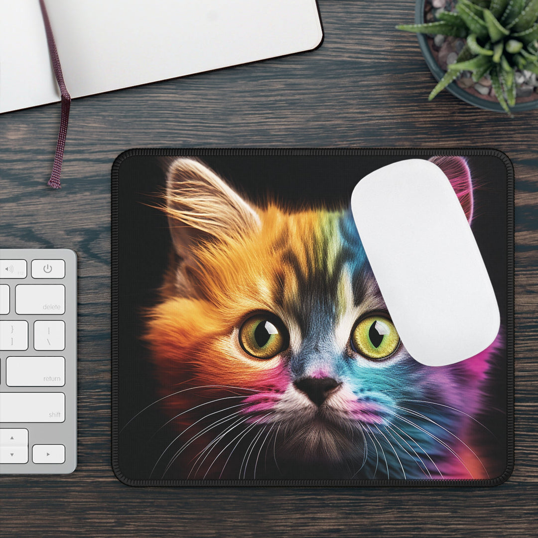 Personalized Cat Rainbow Gaming Mouse Pad - Madee's Boutique Home Decor Print On Demand Partners Accessories Desk