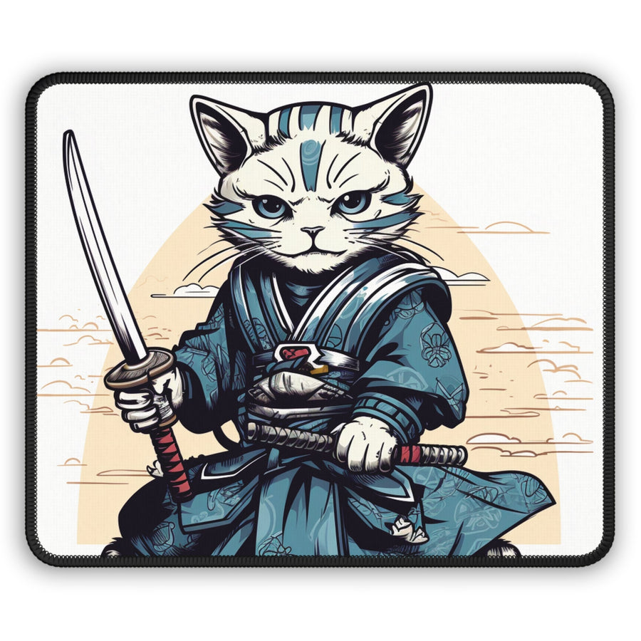 Personalized Samurai Cat Gaming Mouse Pad - Madee's Boutique Home Decor Print On Demand Partners Accessories Desk
