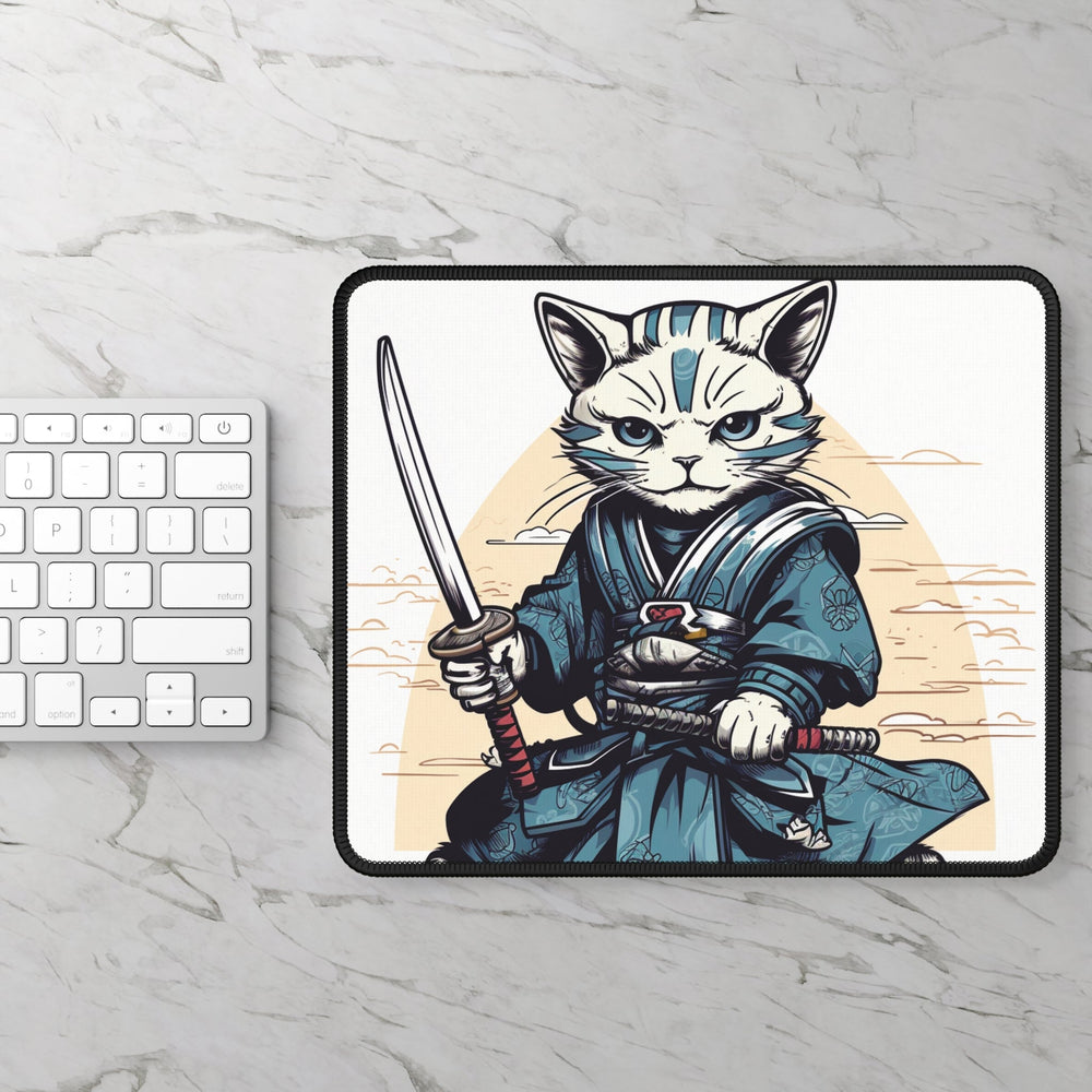 Personalized Samurai Cat Gaming Mouse Pad - Madee's Boutique Home Decor Print On Demand Partners Accessories Desk