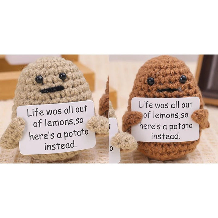 Positive Energy Potato Hug Pocket Mini Handmade Plush Wool Knitting Doll - Madee's Boutique Madee's Boutique DS