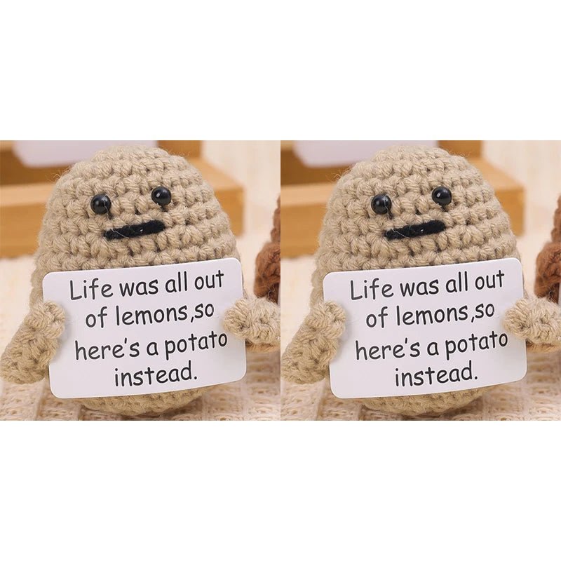 Positive Energy Potato Hug Pocket Mini Handmade Plush Wool Knitting Doll - Madee's Boutique Madee's Boutique DS