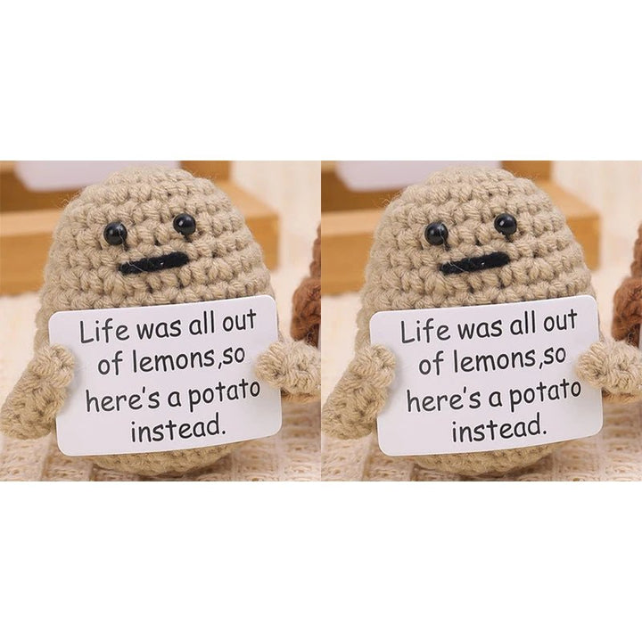 Positive Energy Potato Hug Pocket Mini Handmade Plush Wool Knitting Doll - Madee's Boutique Madee's Boutique DS