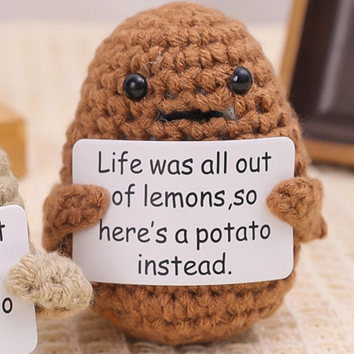 Positive Energy Potato Hug Pocket Mini Handmade Plush Wool Knitting Doll - Madee's Boutique Madee's Boutique DS