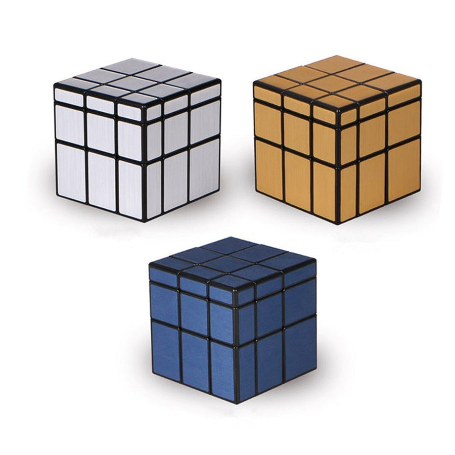 QiYi 3x3x3 Mirror Magic Cube puzzle Speed Magico Cube baby kids Toys with Gold Silver sticker stickers - Madee's Boutique Madee's Boutique