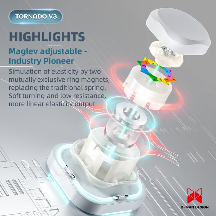 QiYi XMAN Tornado V3 Pioneer UV 3x3x3 Maglev Magnetic Magic Cube Professional 3x3 Speed Puzzle 3×3 Toy Original Accessories Cubo - Madee's Boutique Madee's Boutique