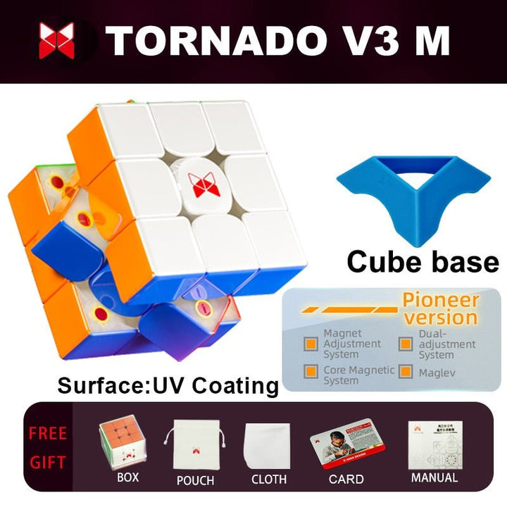 QiYi XMAN Tornado V3 Pioneer UV 3x3x3 Maglev Magnetic Magic Cube Professional 3x3 Speed Puzzle 3×3 Toy Original Accessories Cubo - Madee's Boutique Madee's Boutique