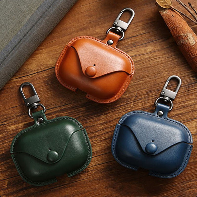 Solid Color Leather Bluetooth Earphone Case - Madee's Boutique Air Pod Cases Madee's Boutique