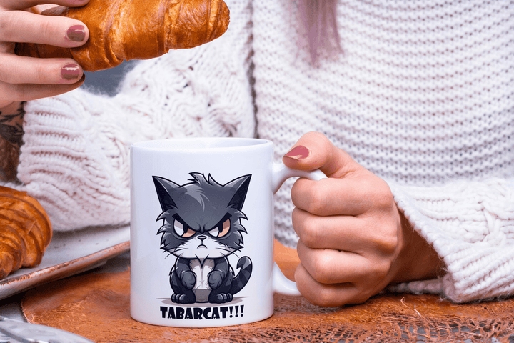 Tabarcat!!! Quebec Mug Drole, Funny Mug Tabarnak! - Madee's Boutique Madee's Boutique black cat mug cadeau tasse chat